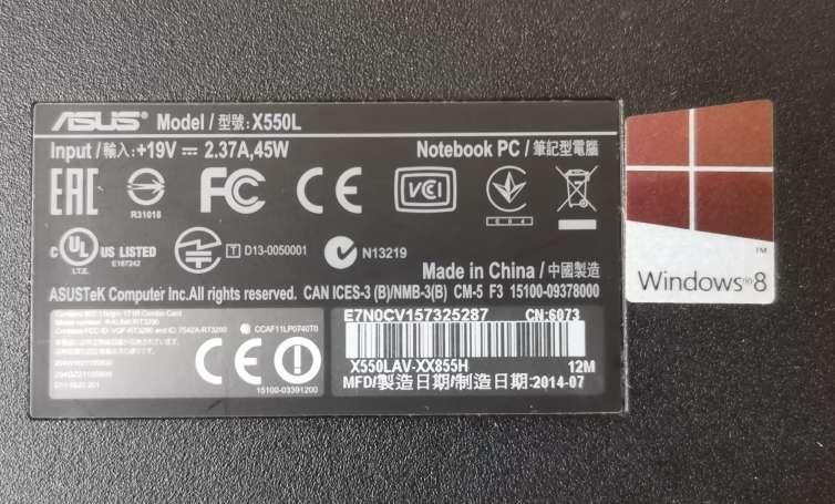 ASUS SonicMaster X550L CORE i3 Laptop - For spares or repairs