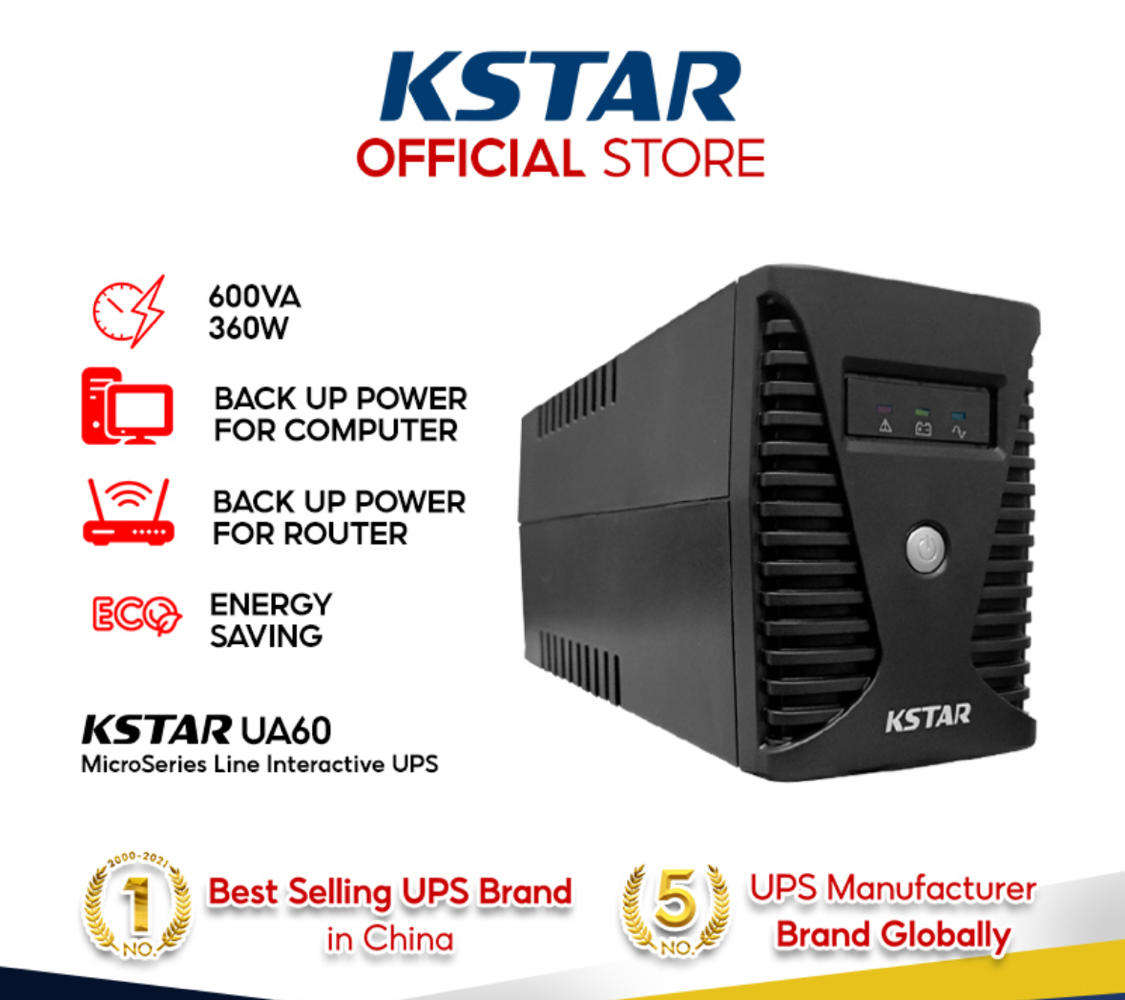 K-Star UA60 600VA Line-Interactive UPS Backup Power Supply  Reliable Home & Office Protection