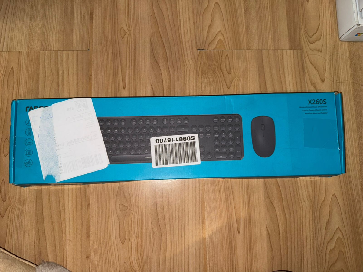 Rapoo X260S Wireless Keyboard & Mouse Combo  Compact Silent Keys, 2.4G Connection