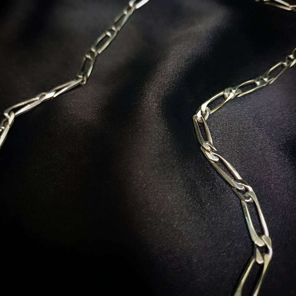 Vintage Sterling Silver 5mm Fiagro Link Chain