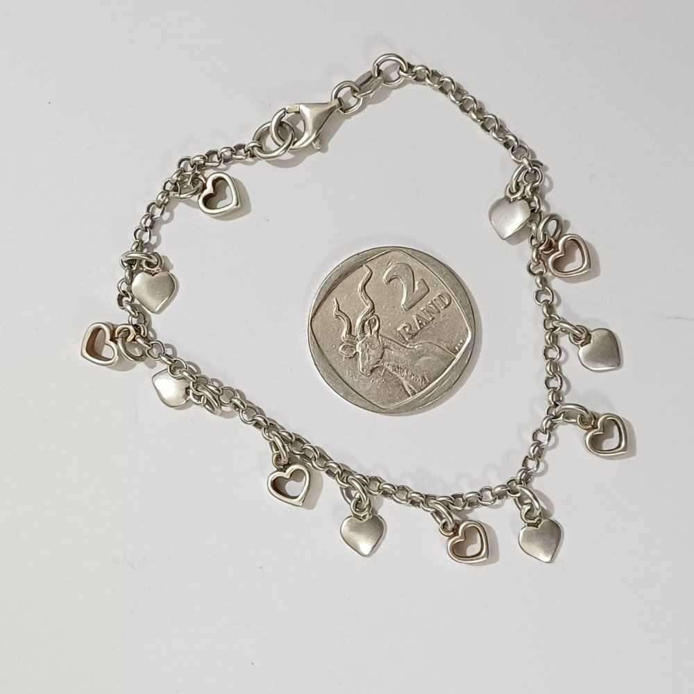 Sterling Silver Heart charm Bracelet