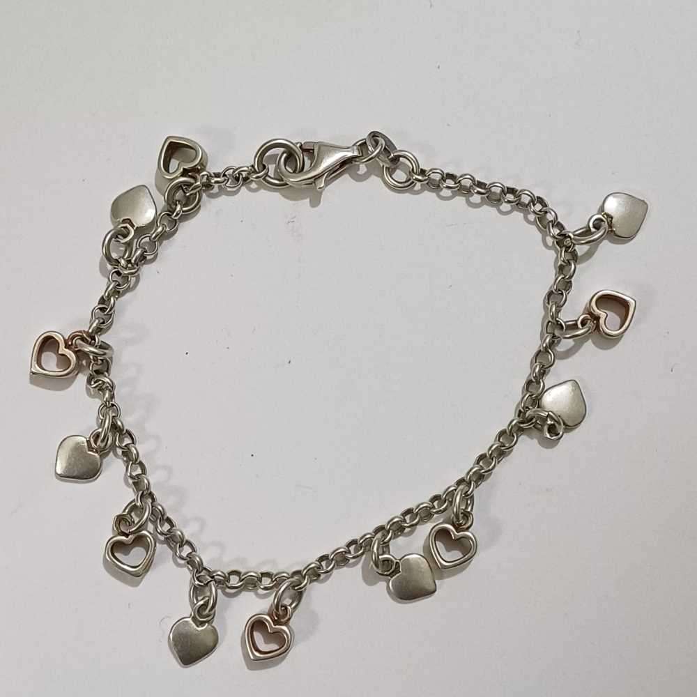 Sterling Silver Heart charm Bracelet