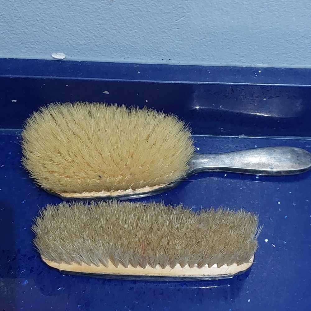 Vintage brushes with silver edges