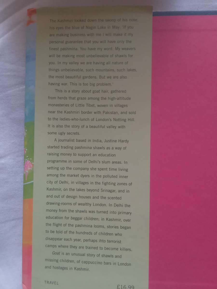 Goat , A story of Kashmir & Noting Hill  by JUSTINE HARDY -200
