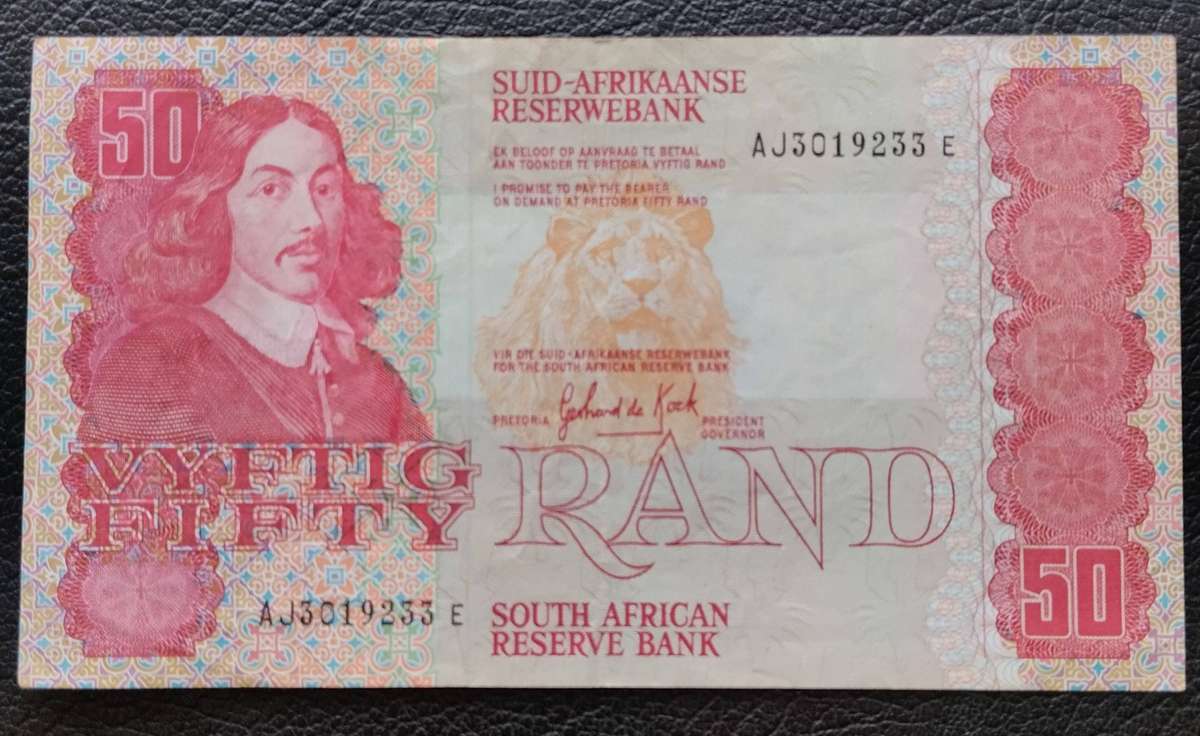 Fifty Rand. Type 1. GPC de Kock. 1984. Third Issue. #CLT018