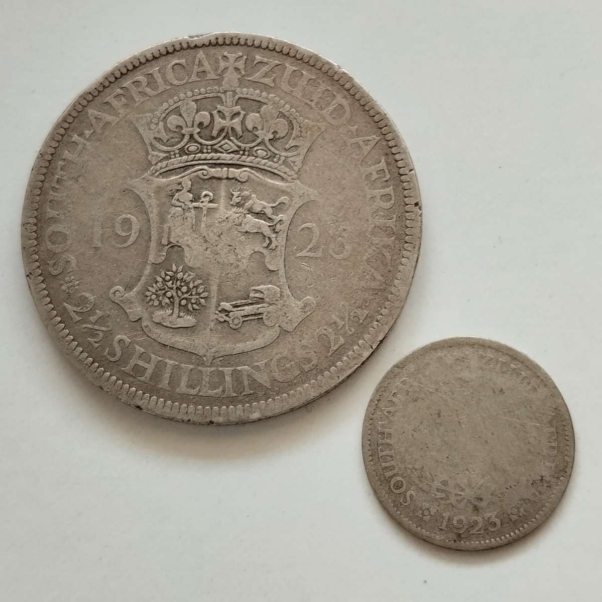 1923 2 and Half Shilling + 3 Pence Set #C0083