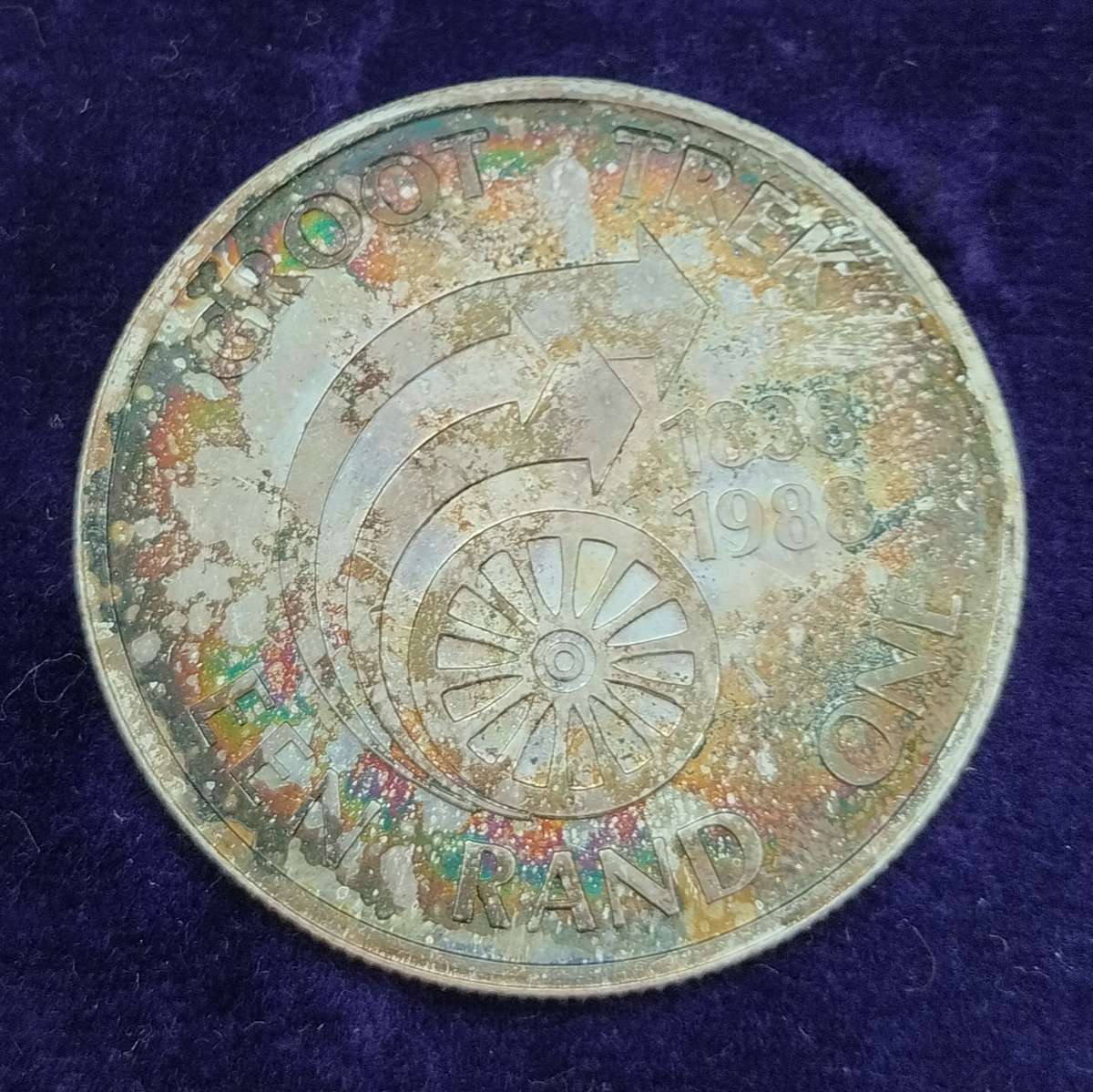 1988 Trio of Proof Silver One Rands in SAM Box(Groot Trek, Huguenots, Dias) #C0107