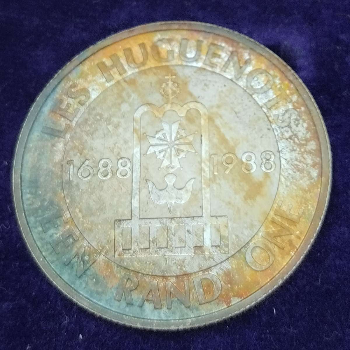 1988 Trio of Proof Silver One Rands in SAM Box(Groot Trek, Huguenots, Dias) #C0107