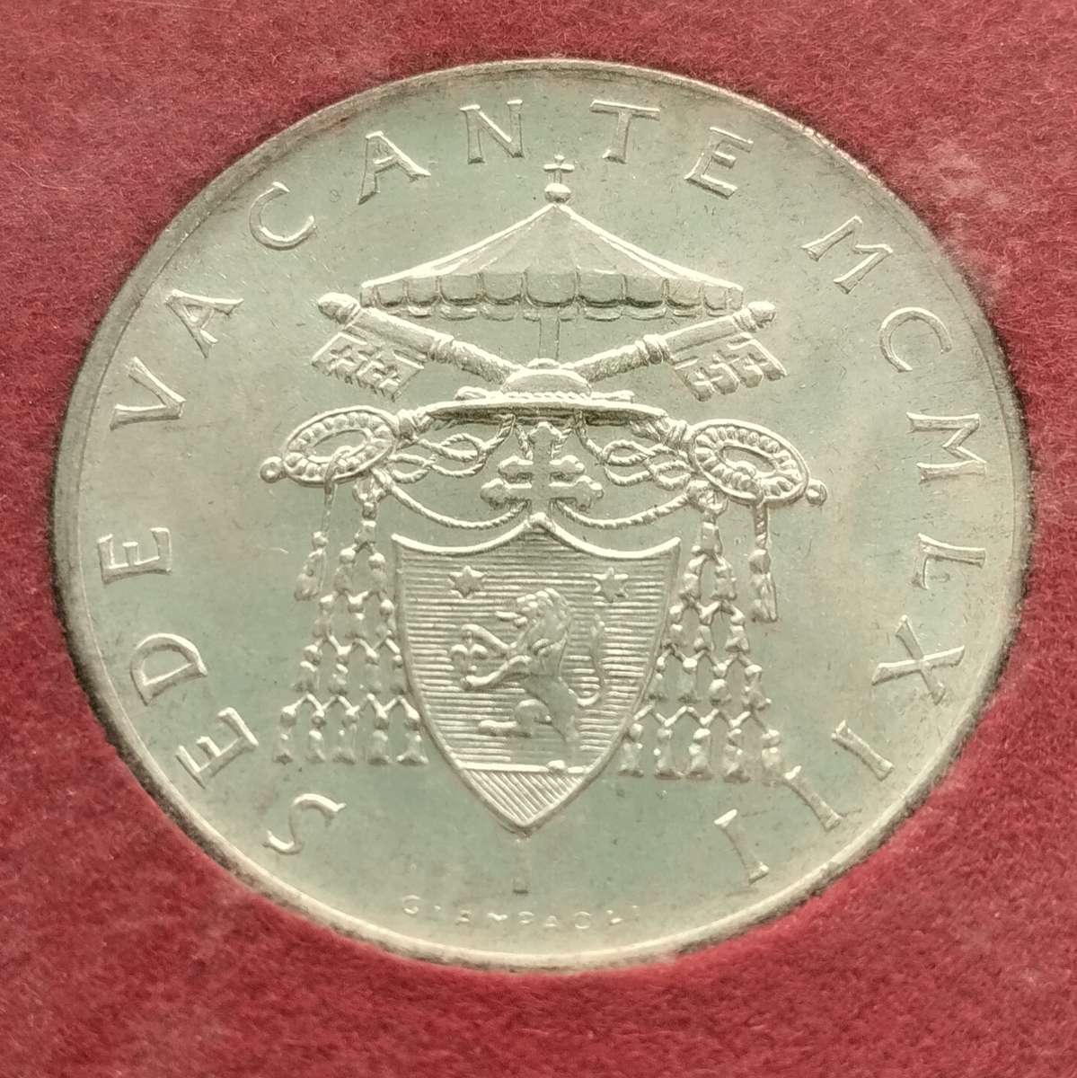 1958 500 Lire Vatican City Uncirculated Coin in Booklet #C0110