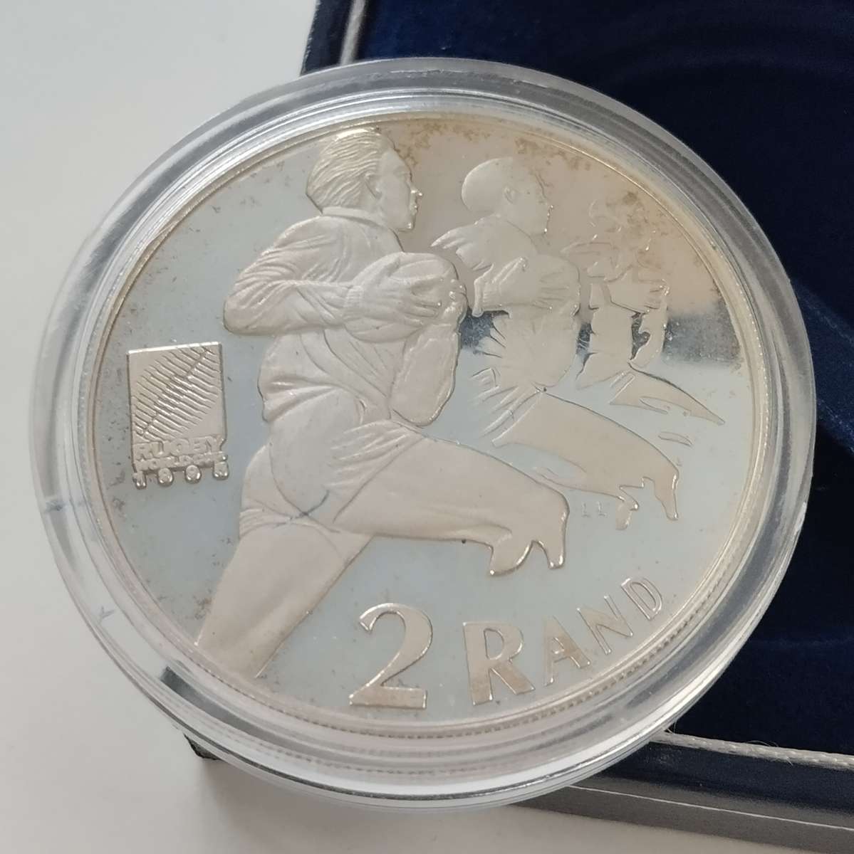 1995 Rugby World Cup Proof Two Rand in Box #C0112