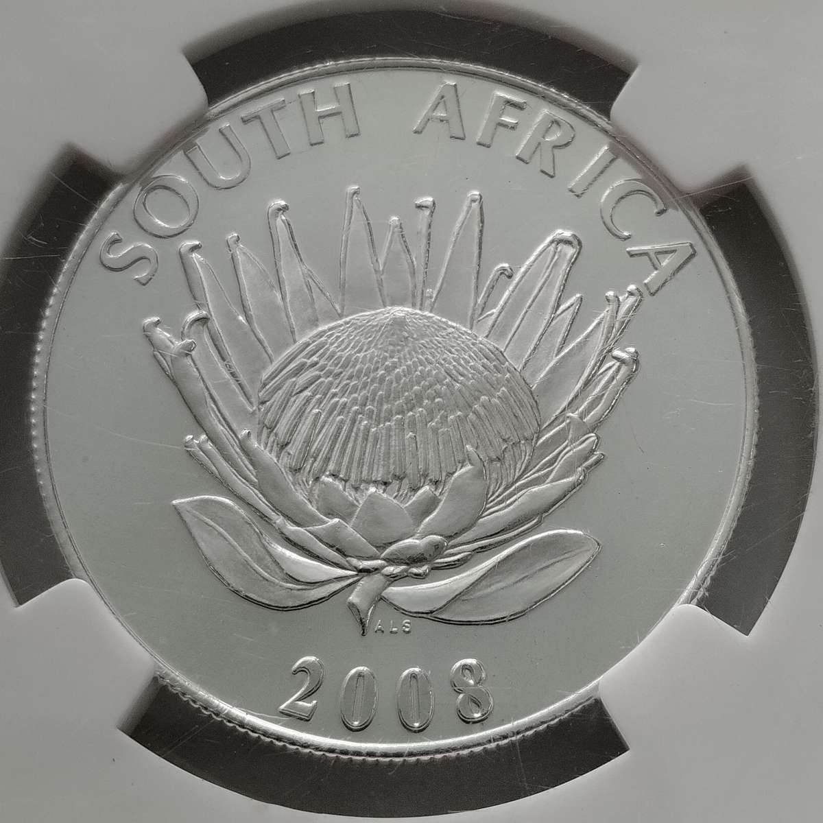 2008 Gandhi Silver One Rand NGC MS68 #C0125