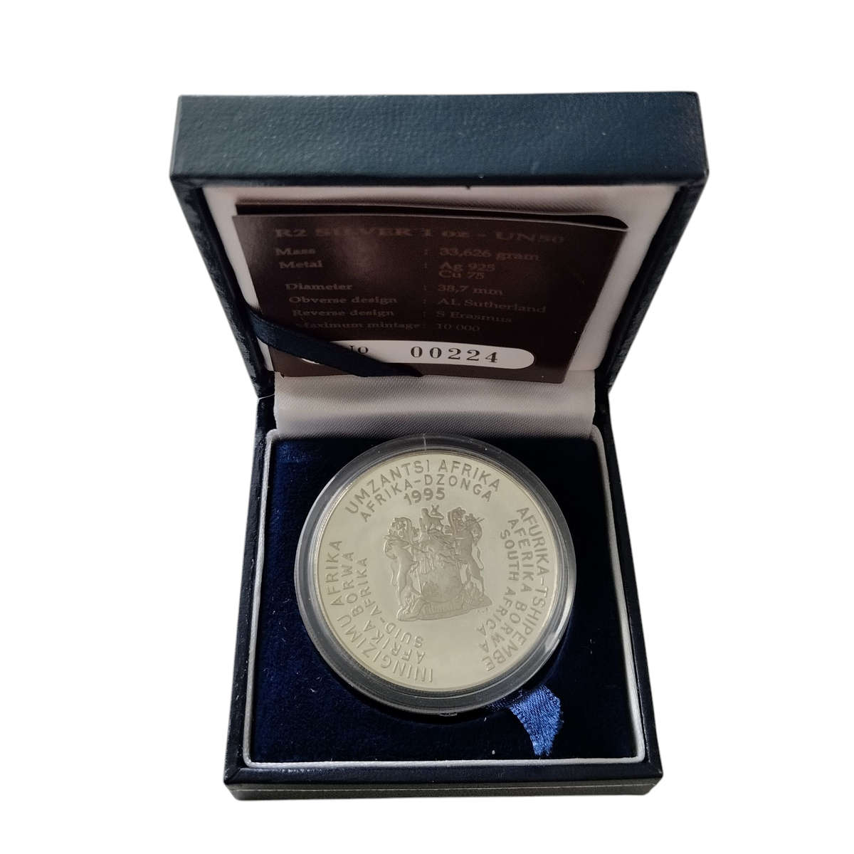 1995 Proof R2 Silver 1oz - UN50 with box and COA #C0139