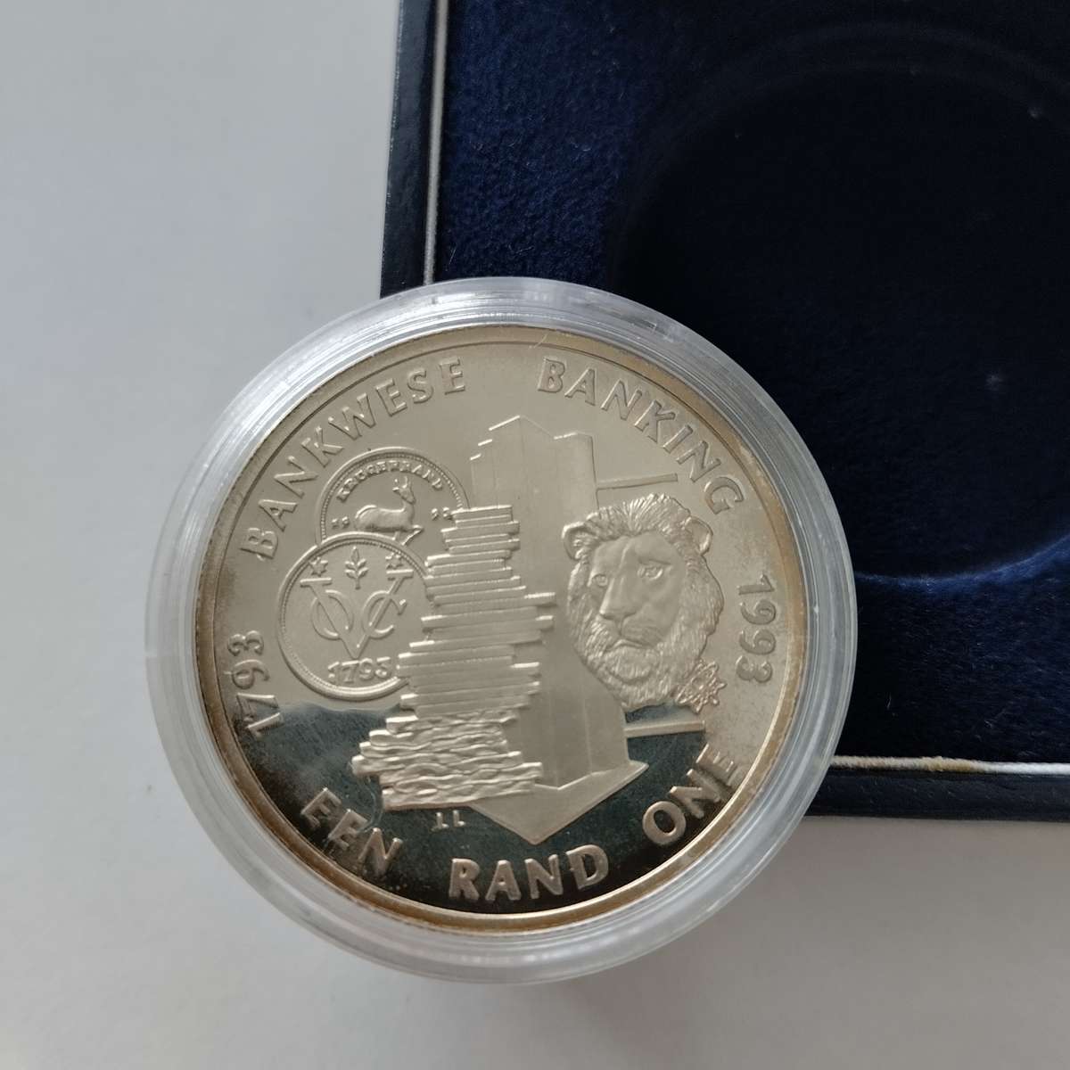 1993 Proof Banking One Rand in Box #C0159