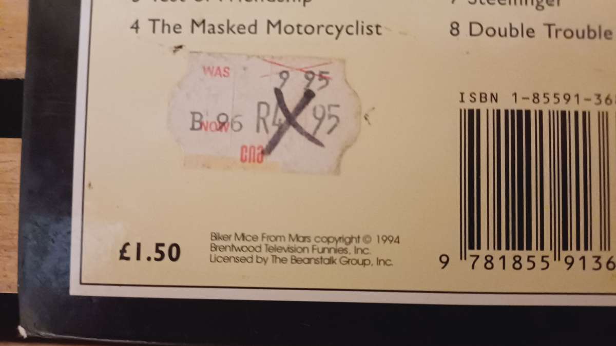 Vintage 1994 Biker Mice From Mars Books