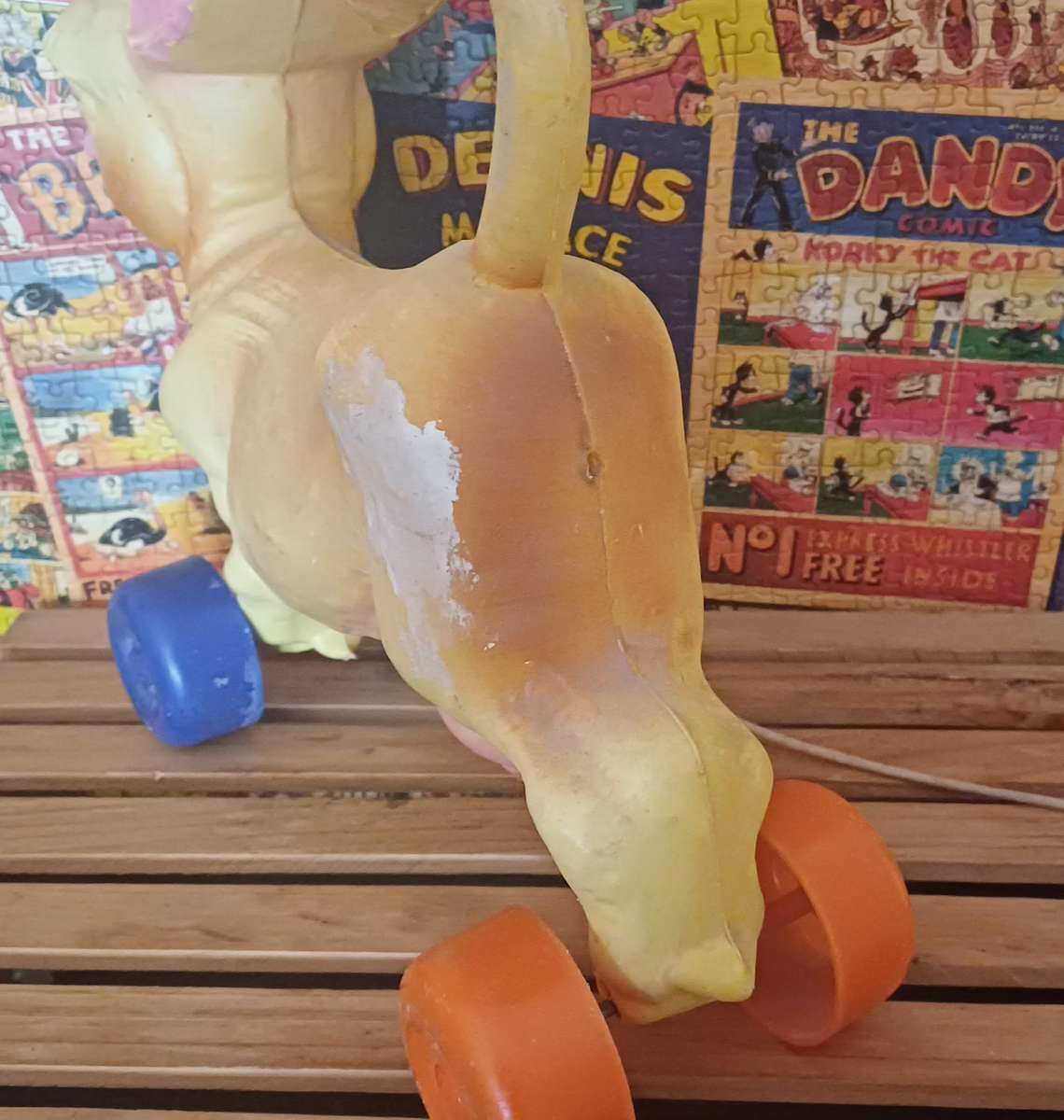 Vintage Rolling Cow Toy