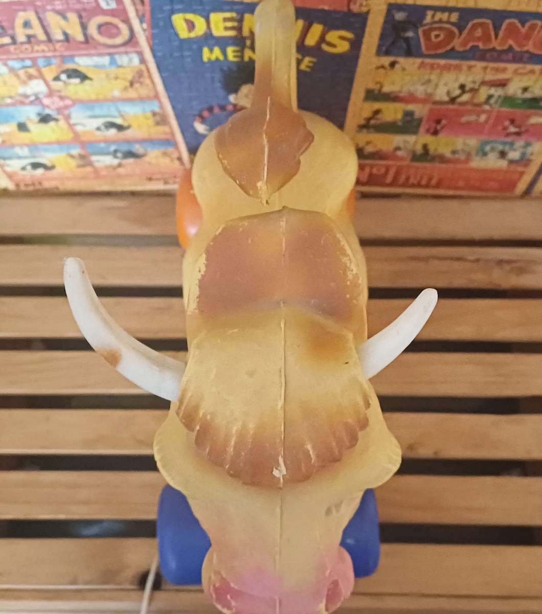 Vintage Rolling Cow Toy