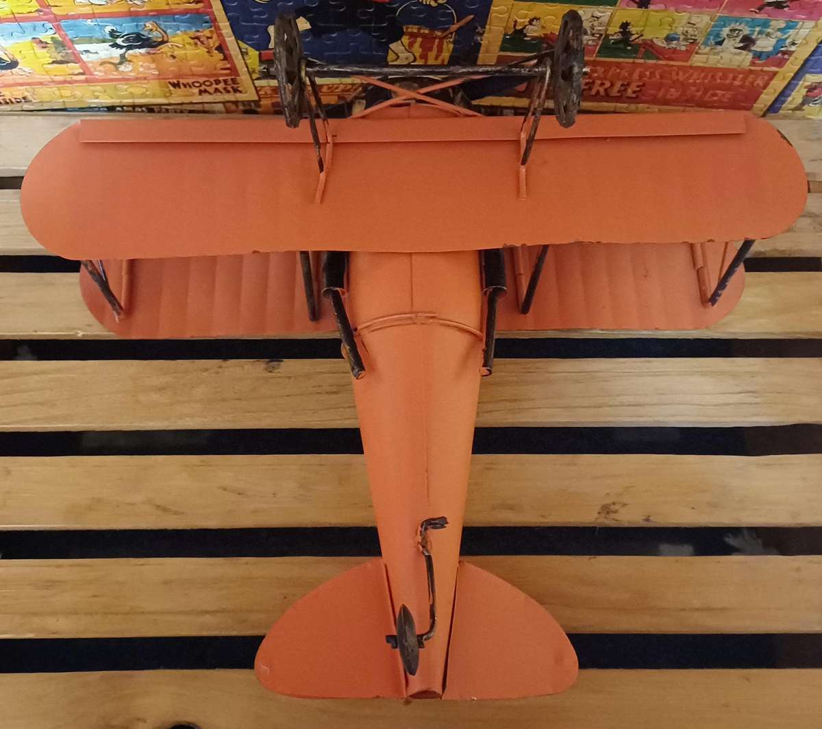 Tin Toy Military Biplane Aircraft