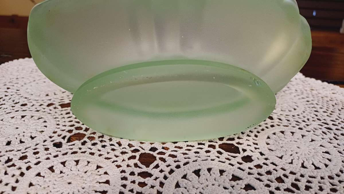 Vintage  Art Deco Frosted Green Glass Vase