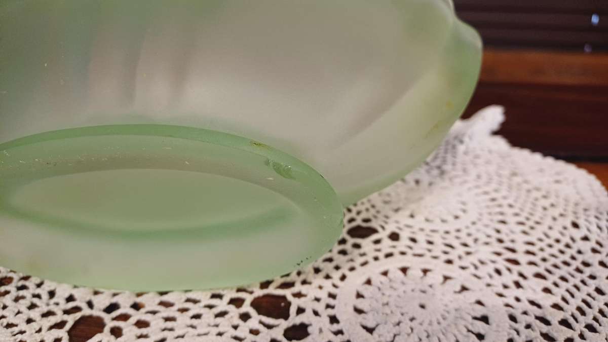 Vintage  Art Deco Frosted Green Glass Vase