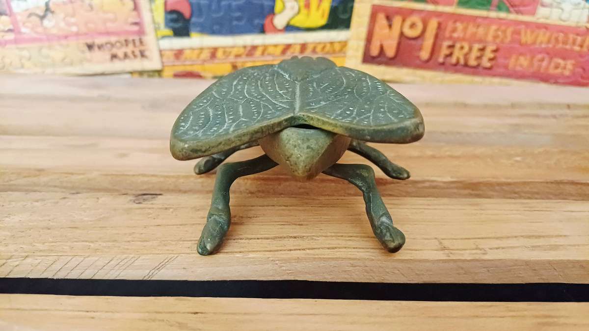 Vintage Brass Fly Trinket Box/Ring Holder/Ashtray