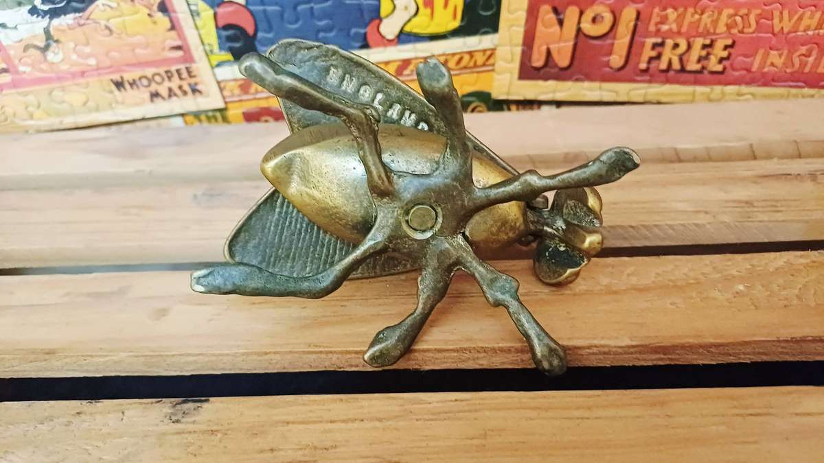 Vintage Brass Fly Trinket Box/Ring Holder/Ashtray