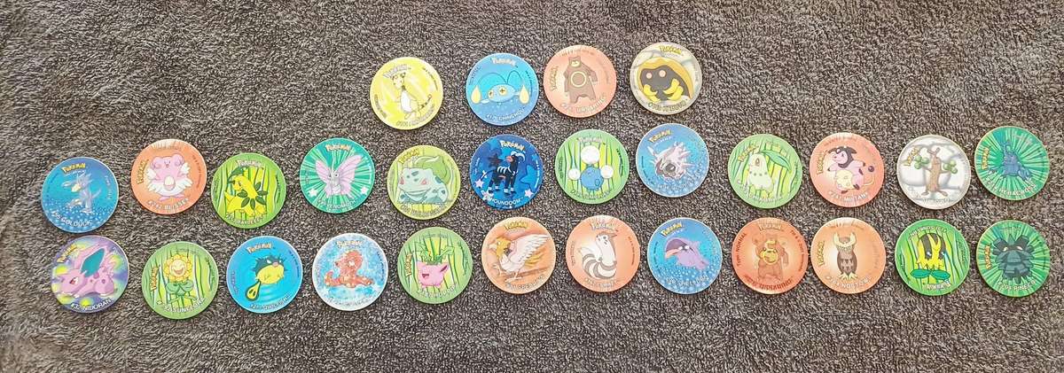 Bundle of Mixed 3D & Normal Pokemon Tazos + Pouch