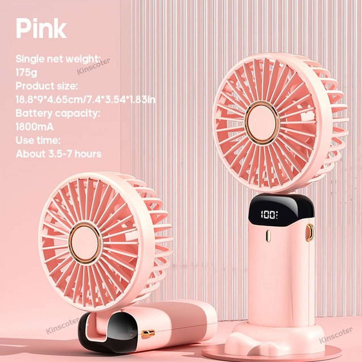 Hand Fan Rechargeable USB Fan with LED Display and Phone Stand