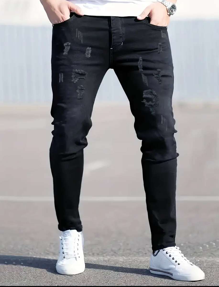 Men Casual Ripped Jean (Black) Size 34