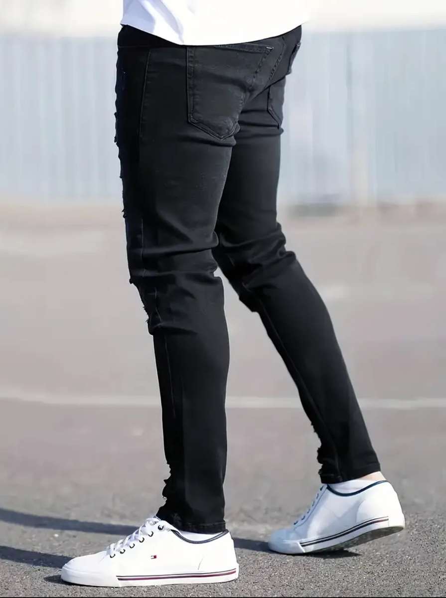 Men Casual Ripped Jean (Black) Size 34