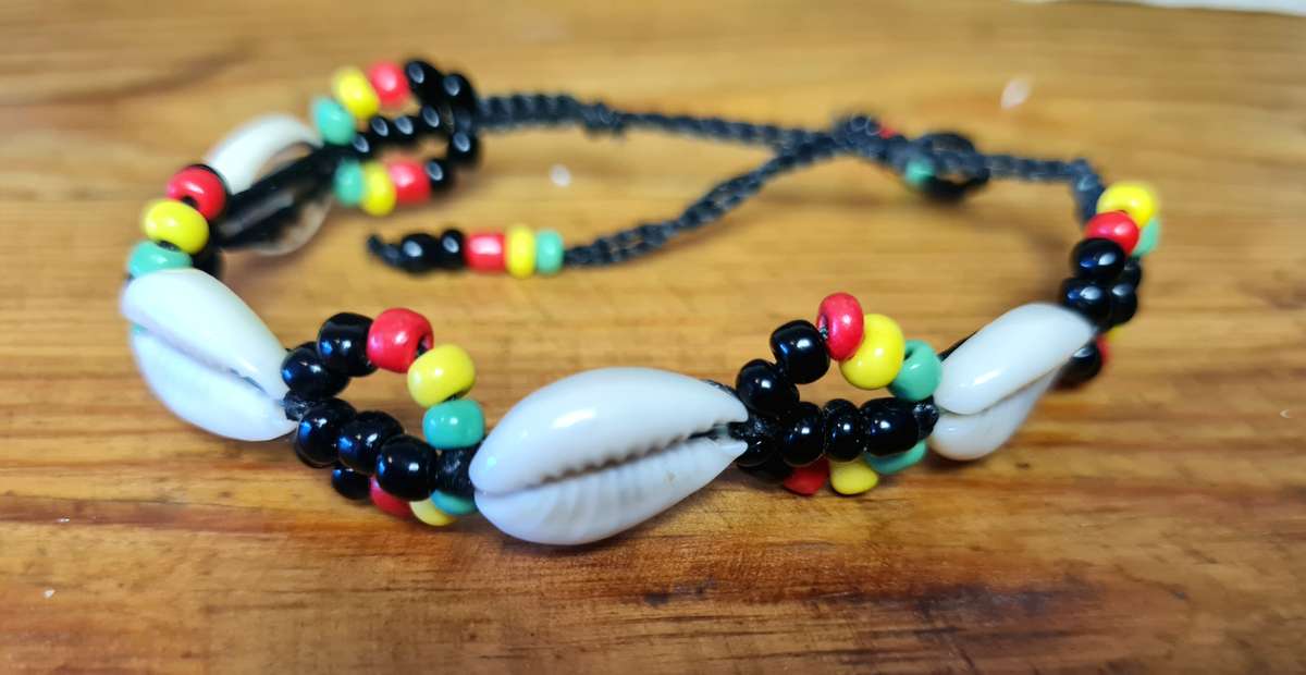 Bead and shell bracelet