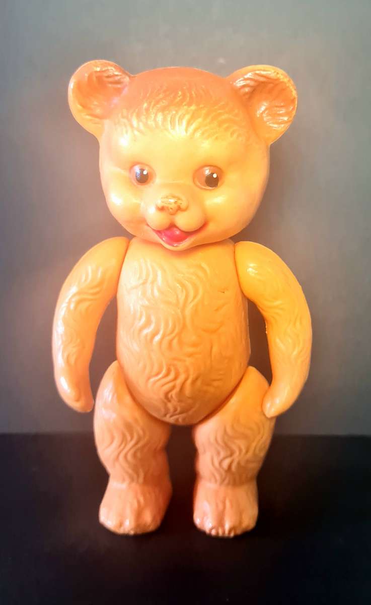 Vintage toy. Teddy bear. Rosebud