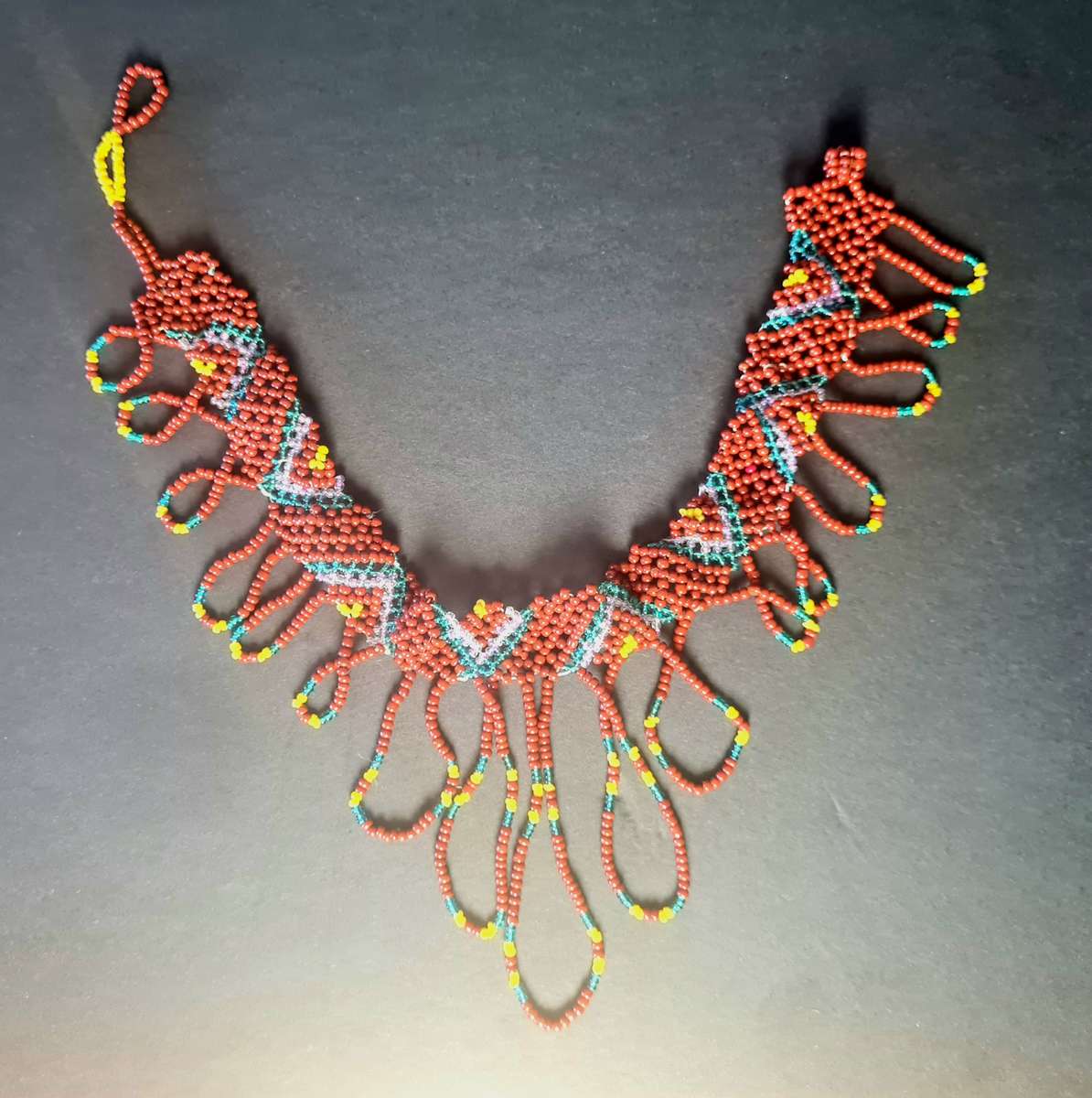 Bead necklace, handmade.