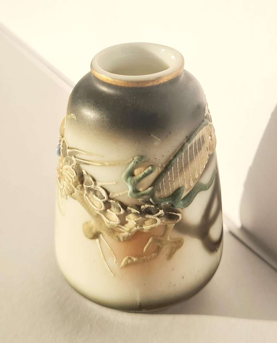 Vintage miniature dragon moriage vase