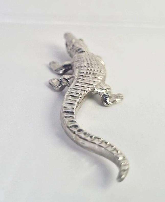 Miniature metal crocodile