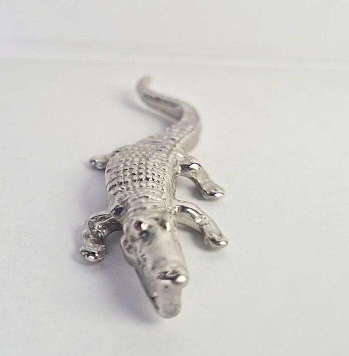 Miniature metal crocodile