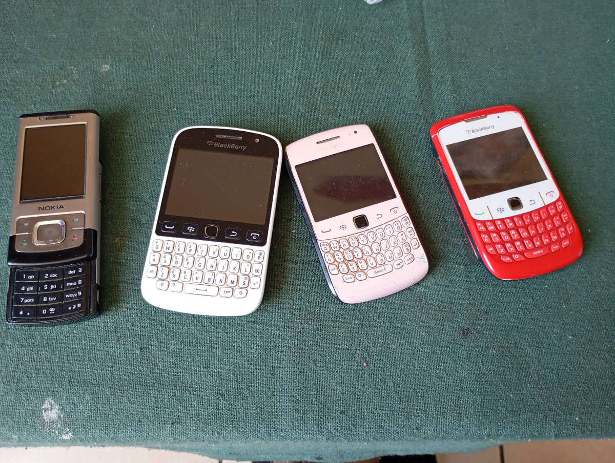 3 x Blackberry and 1 nokia 6500 slide phone