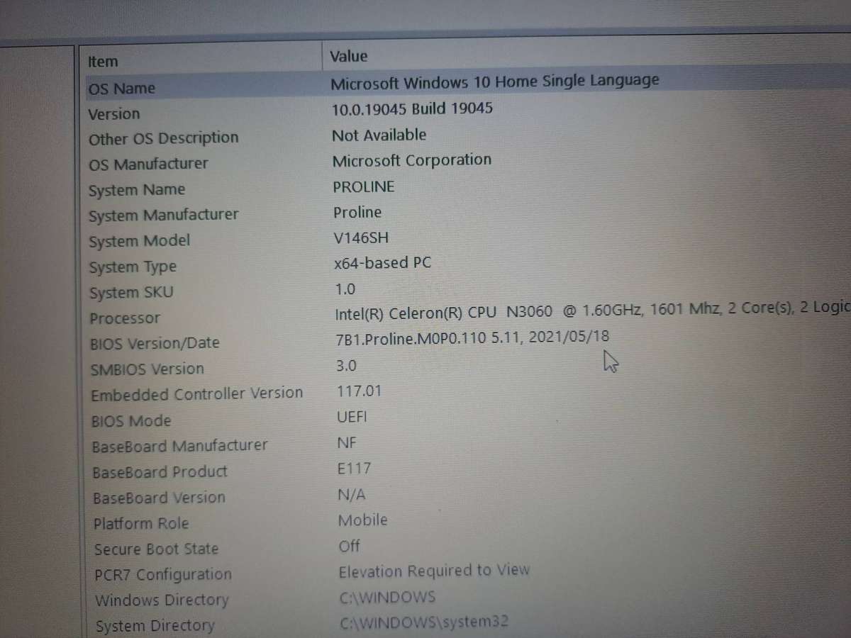 Proline V146SH, 4GB RAM, 500 GB ROM