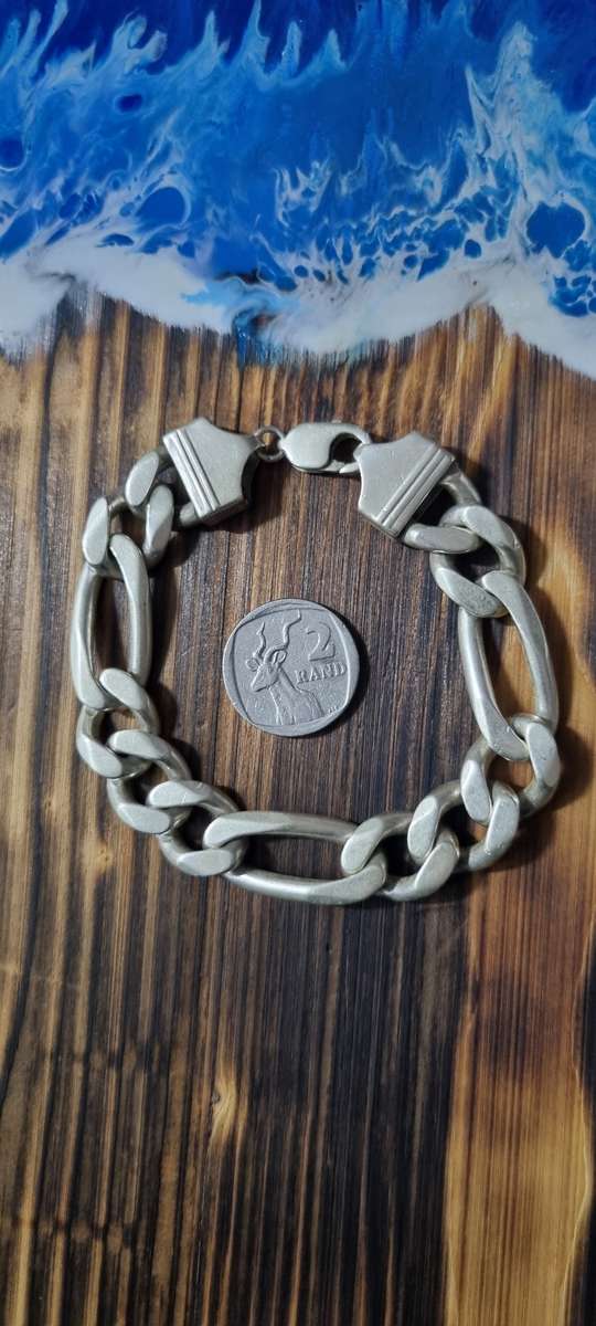 2.5oz (77g) tick Italian solid silver 925 bracelet