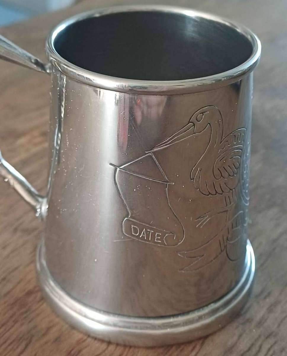 Silver plated stork cup