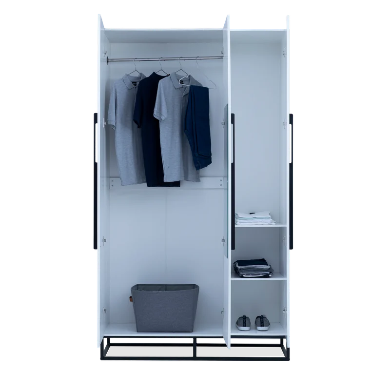 3 Door Wardrobe  White