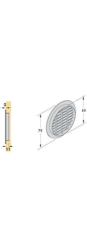 Air Vent, 63mm Round Plastic, Brown (10 Pack)