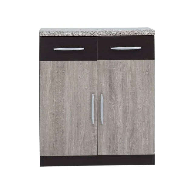 3 Piece Kitchen Cabinet Unit Storage System Light Brown Finish