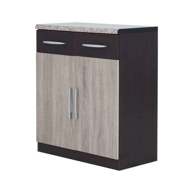 3 Piece Kitchen Cabinet Unit Storage System Light Brown Finish