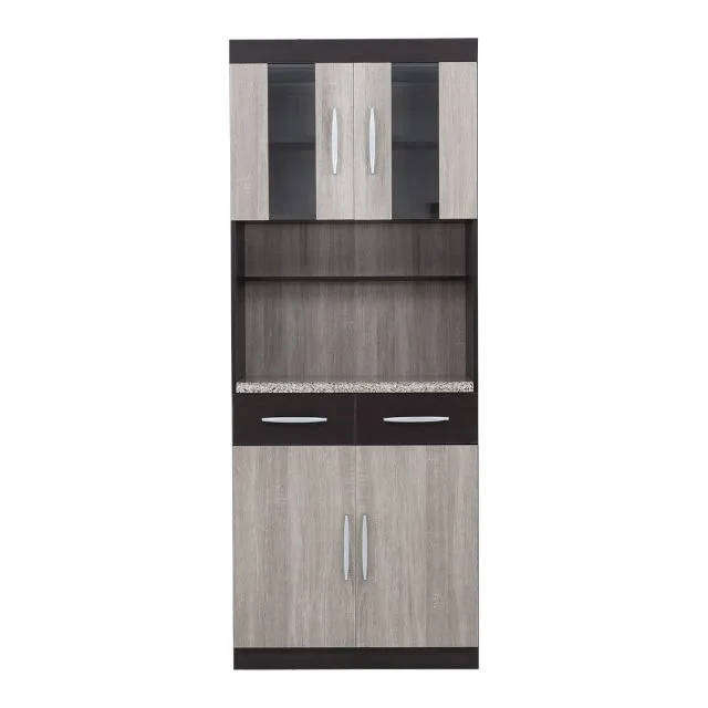 3 Piece Kitchen Cabinet Unit Storage System Light Brown Finish