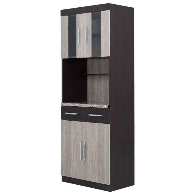 3 Piece Kitchen Cabinet Unit Storage System Light Brown Finish