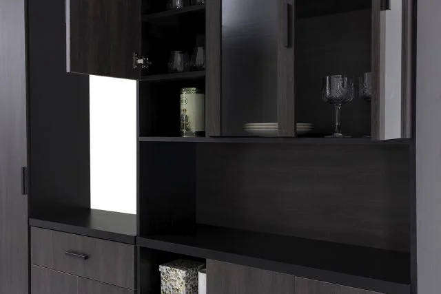 3 Piece Kitchen Cabinet Unit Storage System Grey Finish