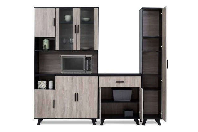3 Piece Kitchen Cabinet Unit Storage System Napa Finish