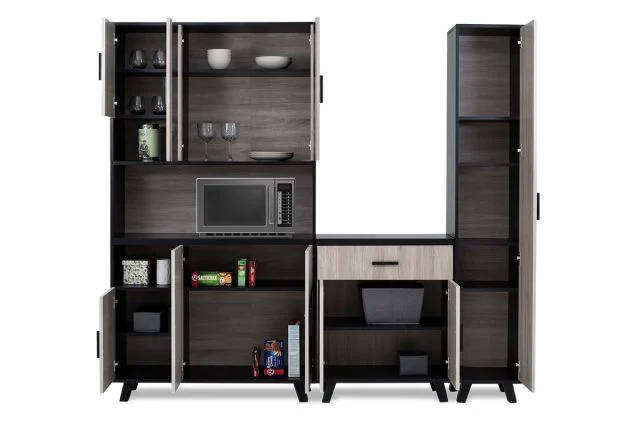 3 Piece Kitchen Cabinet Unit Storage System Napa Finish