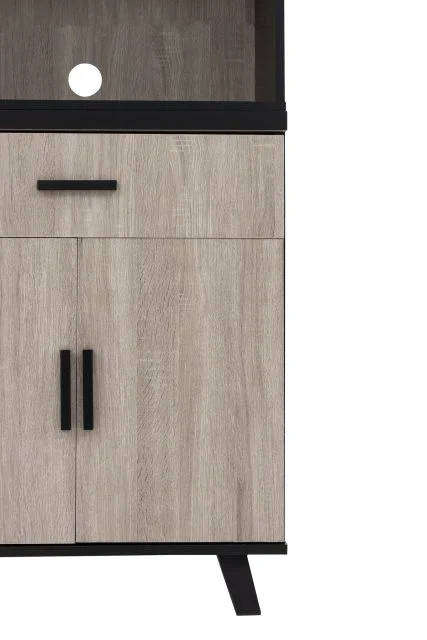 Microwave Storage Cabinet Modern Kitchen Unit Napa Finish Black Handles