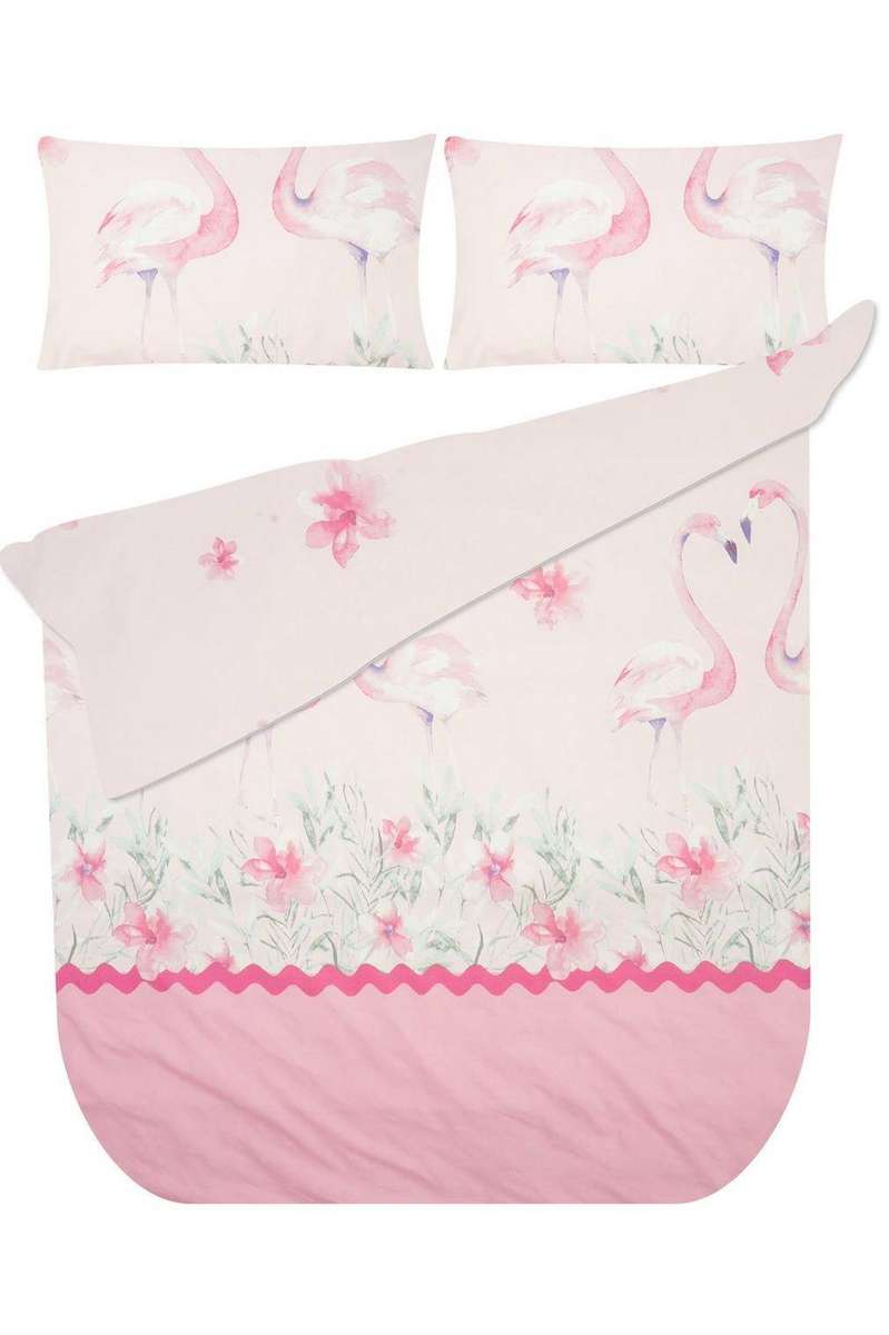 Kids Flamingo Polyester Duvet Cover  Double
